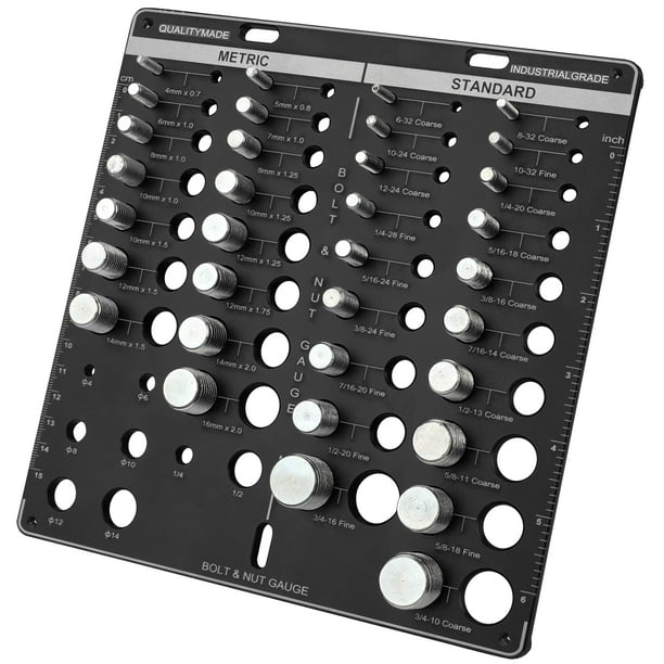 Corrector de roscas XINRINTONG de 42 tuercas y tornillos con regla y manómetro