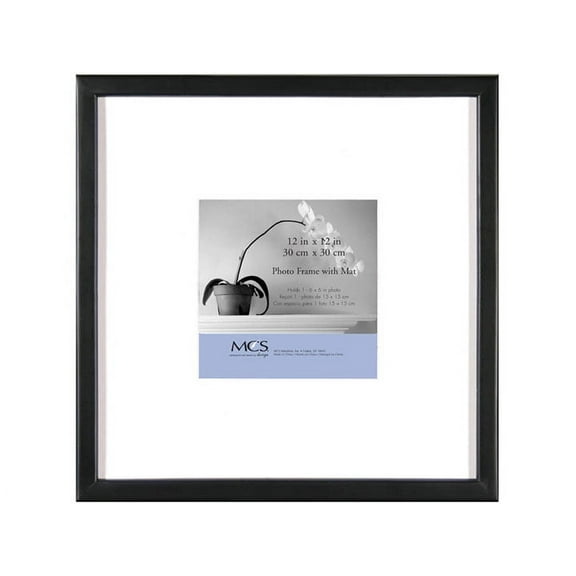 EAST VILLAGE Black Wood 12x12 6x6 Wall Frame from MCS - 6x6