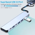 thumbnail image 6 of Aluminum 7 in 1 USB C Hub with USB 3.0, USB 2.0 Ports, Multiport USB Adapter with 5 USB Ports for MacBook Pro/iPad Pro/Surface Pro/HP Laptop/Galaxy Phones, 6 of 8