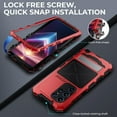 thumbnail image 2 of for Samsung Galaxy s24 Ultra Case Heavy Duty Metal Aluminium Bumper Built in Screen Protector Lens Military Grade Rubber Hard Durable Phone Cases Men  s 24 Ultra 2024 Red, 2 of 12