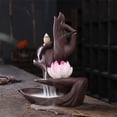 thumbnail image 1 of Hyknon Home Decor Buddha Hand Flower Ceramic Incense For Incense Cones Home Decor, 1 of 2