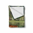 thumbnail image 2 of Deer Soft Flannel Fleece Throw Blanket, Mountain Animal in the Water a Forest Background Male Mammal Freedom Habitat, Cozy Plush for Indoor and Outdoor Use, 60" x 80", Green Brown, by Ambesonne, 2 of 6