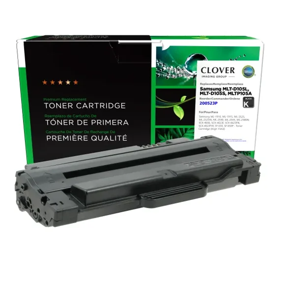 Remanufactured Clover Imaging High Yield Toner Cartridge compatible with Samsung MLT-D105L/MLT-D105S