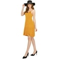 thumbnail image 5 of Made by Johnny Women's V-Neck Spaghetti Strap Tunic Short Dress XXL MUSTARD, 5 of 6