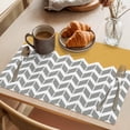 thumbnail image 3 of Placemat Set of 4 Geometric Chevron Orange Placemats for Dining Table White and Gray Stripes Washable Table Mats for Kitchen and Party Decor Indoor & Outdoor Use, 3 of 8