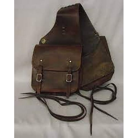 Horse Saddle Bag Cowhide Genuine Leather Western Equestrian Trail Simple Horse Saddle Bag Pack Equipment Horse Saddle Bags Size: 10” L x 10” W x 3 ½” D