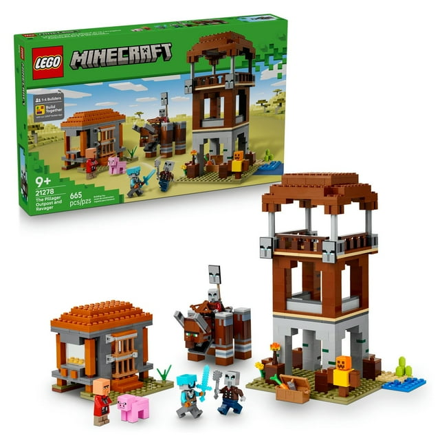Set LEGO Minecraft El Puesto de Avanzada de los Saqueadores y el Devastador
