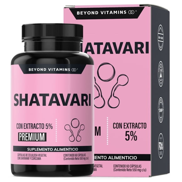 Beyond Vitamins | Shatavari 1000 Mg Con Extracto Al 5% Potenciado Con Raíz De Cúrcuma Capsulas (curcumina, Curcuminoides) | Cápsulas Veganas Vcaps - Vitaminas Mujer / Hombre | 60 Cápsulas
