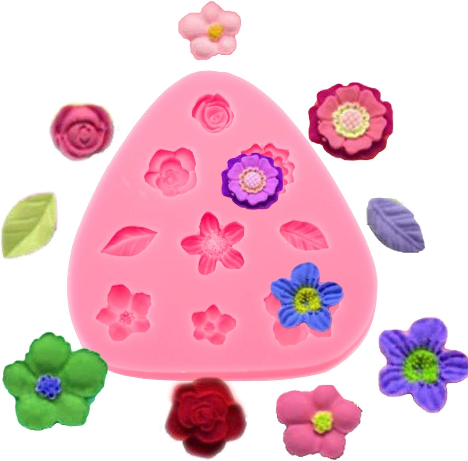 Winerming Silicone Mould for Flower and Butterfly Candy - for Cake Decoration,Chocolate Fudge, Polymer Clay