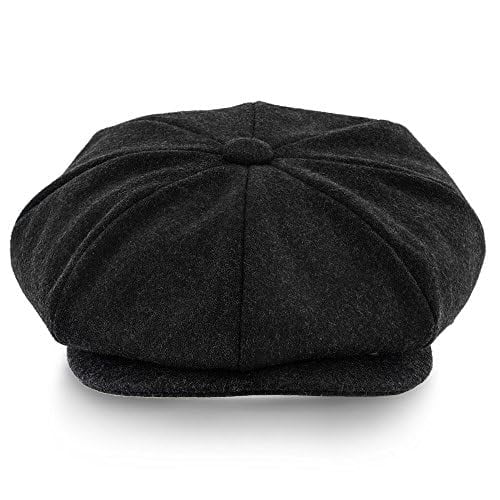 Walrus Hats Cap Grey Wool Blend 8 Panel Newsboy Classic Vintage Style with Quilted Lining, Double Snap Brim & Grosgrain Sweatband – Stylish 1920s Inspired Design