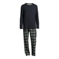 thumbnail image 2 of Hanes Men’s Slub Jersey Top and Ultra Soft Flannel Sleep Pants Set, 2-Piece, Sizes S-5XL, 2 of 5