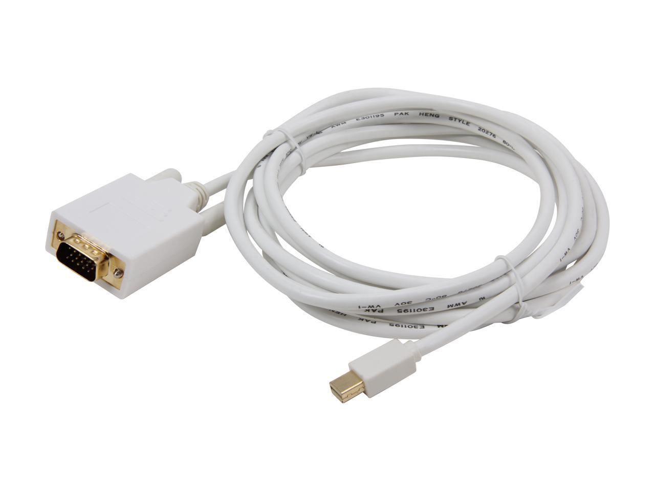 Nippon Labs Model MINIDP-VGA-10 10 ft. Mini DisplayPort to VGA 10ft  32 AWG Cable M-M 10 feet- OEM