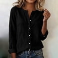 thumbnail image 2 of Dagugfen Womens Button up Shirts Long Sleeve Lightweight V Neck Vacation Beach Casual Shirts, 2 of 8