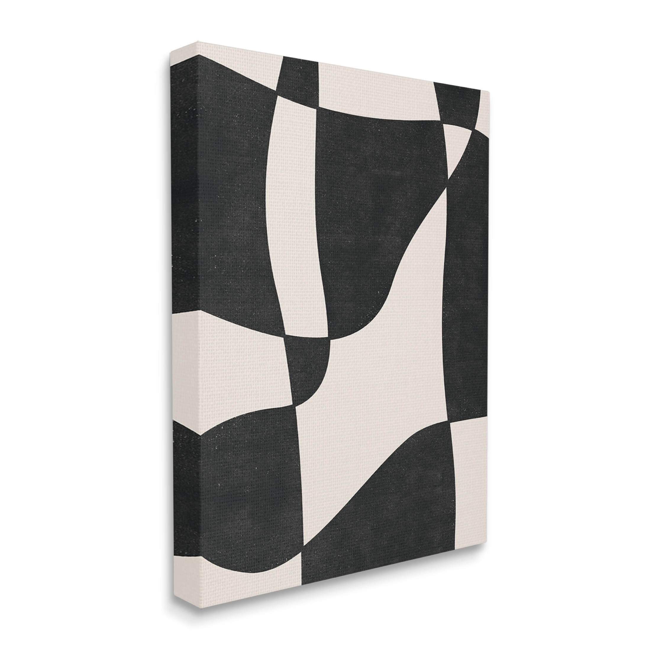 Stupell Industries Retro Wavy Checkered Pattern Shapes Graphic Art Gallery Wrapped Canvas Print Wall Art, Design by JJ Design House LLC