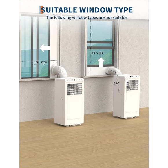 8,000 BTU Portable Air Conditioner,3-in-1 Portable AC Unit,Quiet AC with Fan & Dehumidifier, LED Display, Remote, Sleep Mode, Window Kit for Home, Bedroom, Office