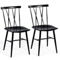 thumbnail image 1 of Conjunto de 2 Sillas de Comedor de metal Costway Altura de Mostrador Negras respaldo curvado Capacidad de Carga 150 kg café, 1 of 9