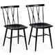 thumbnail image 1 of Conjunto de 2 Sillas de Comedor de metal Costway Altura de Mostrador Negras respaldo curvado Capacidad de Carga 150 kg café, 1 of 9