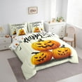 thumbnail image 3 of Manfei Orange Pumpkin Bedding Sets Twin Size,Botanical Plants Comforter Sets with Sheets,Spooky Animal Bed in a Bag Twin size,Lightweight Halloween Bedroom Decoration,Reversible,7-Piece, 3 of 6