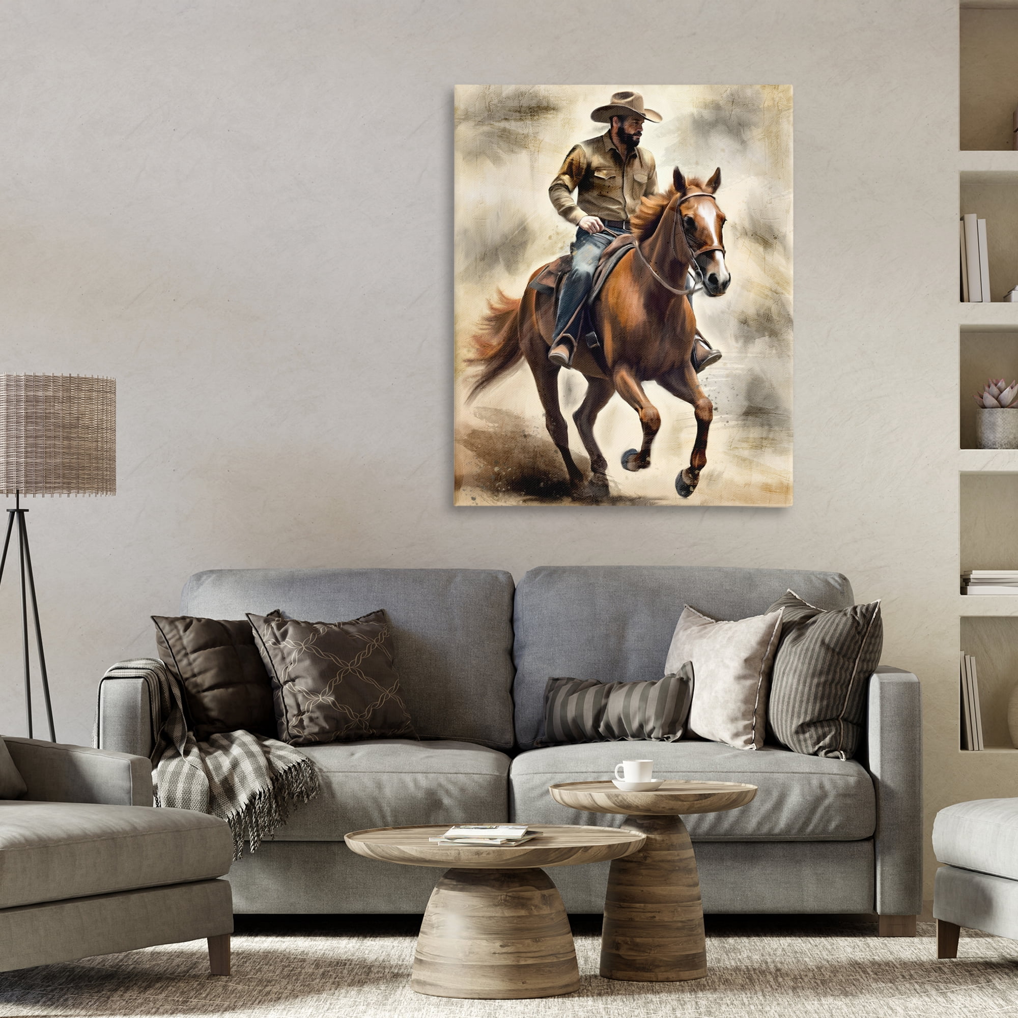 Stupell Industries Gallop Horse & Cowboy Canvas Wall Art, design by Kim Allen