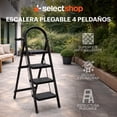 thumbnail image 3 of Escalera De Tijera Escalera Tubular Escalera Plegable Hecha de Acero Inoxidable Escalones Y Patas Antideslizantes Altura (4 Escalones Negro), 3 of 7
