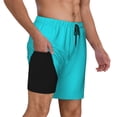 thumbnail image 2 of Kdxio Aqua Print Men'S Swim Trunks With Compression Liner 7 Inch Inseam Quick Dry Swim Shorts, 2 of 7