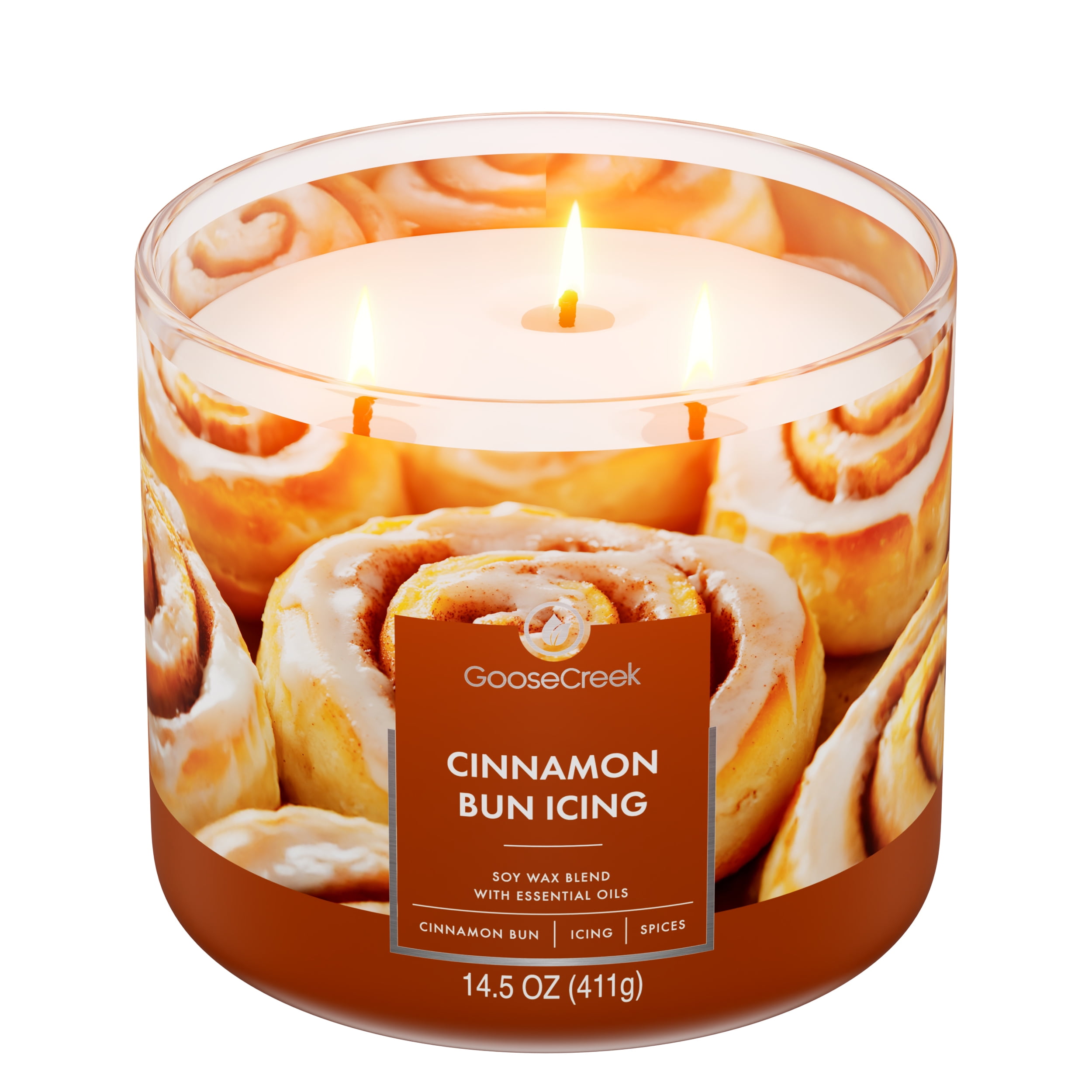 Goose Creek 3-Wick Cinnamon Bun Icing Scented Jar Candle 14.5oz.