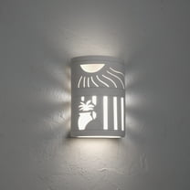 Luxury Lighting Asavva 10.5" High Ceramic Outdoor Wall Light, Paintable White Bisque, LED Bulb Included