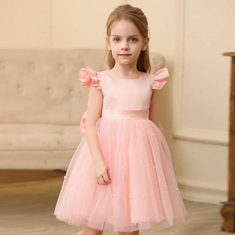 Zhuashum Dresses For Girls 18-24 Months Crew Neck Dress Sleeveless Solid  Color Sundress Retro Summer Cute Going Out Cute Wear Light Pink -  Walmart.com