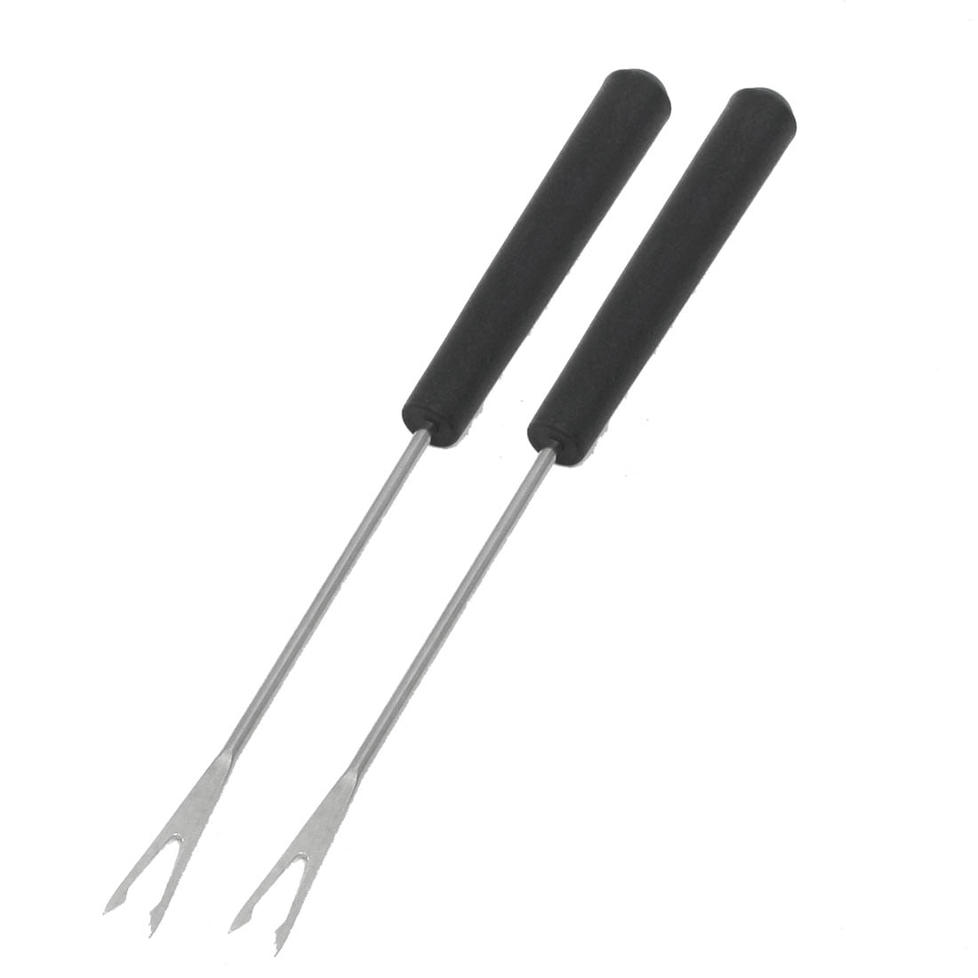 Unique Bargains 2 Pcs Silver Tone Portable V-Shape Tip Fondue Fork 7.1" Long by Unique-Bargains