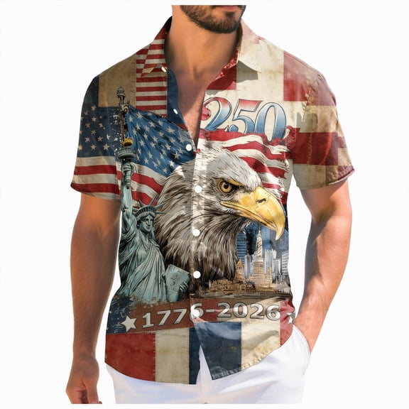Yindaity Patriotic T Shirts for Men USA Flag 4th July American Red White Blue Star Stripes Patriotic T-Shirt(Light Gray,4XL)