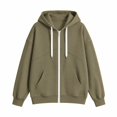thumbnail image 6 of Women's Full Zip Hoodie, Oversized Long Sleeve Hooded Sweatshirt with Pockets, Casual Lightweight Zip Up Jacket, 6 of 7