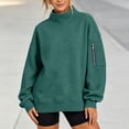 thumbnail image 6 of Tqcoqu Mock Neck Sweatshirt For Women,Long Sleeve Loose Fit Casual Pullover Top With Side Zipper Pockets, 6 of 8