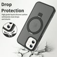 thumbnail image 2 of Magnetic Matte Phone Case with Ring Kickstand for iPhone 14 (6.1"), Compatible with MagSafe and Magnetic Car Mount/Power Bank, Anti-Scratch, Protective Translucent Back Cover, Black, 2 of 7
