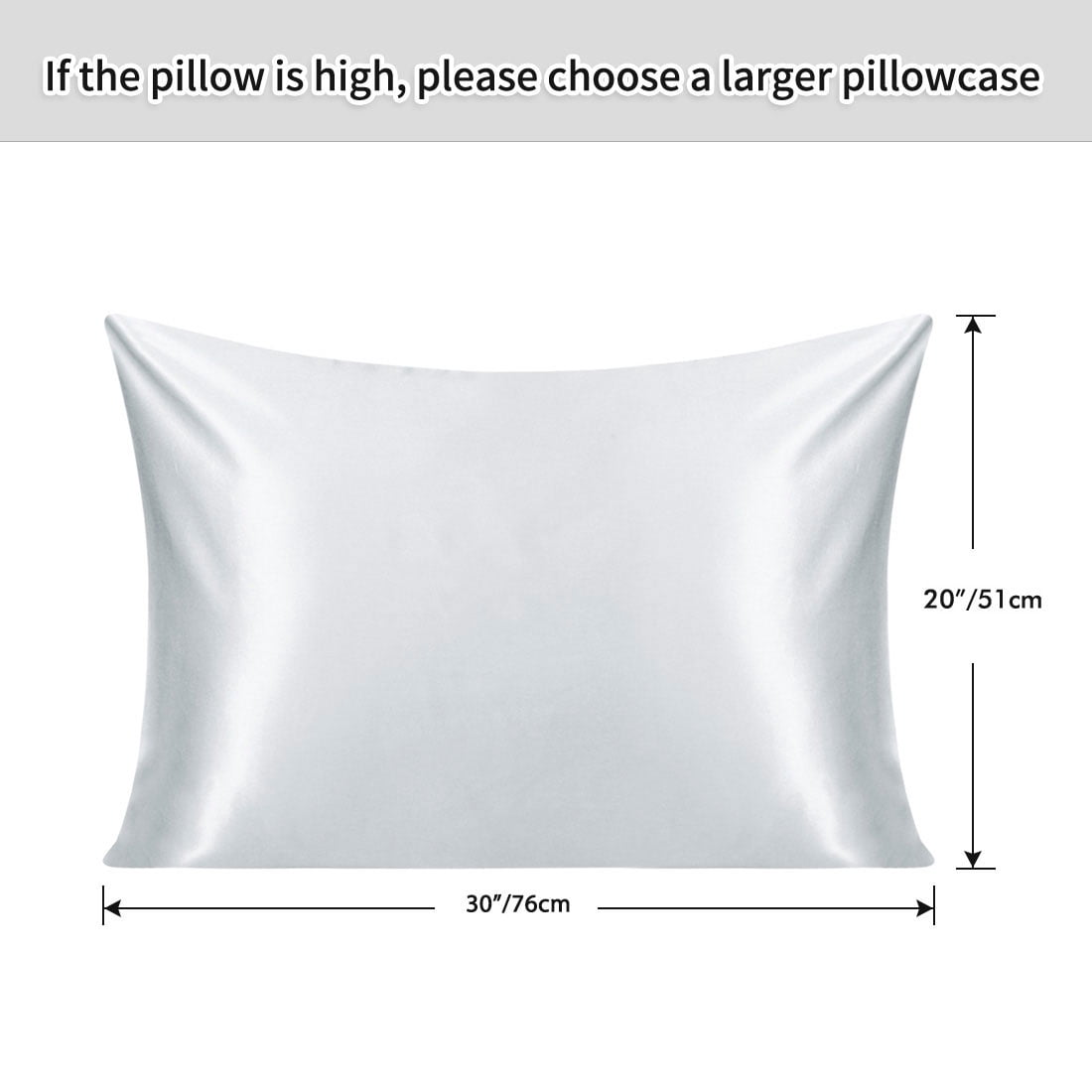Silk Pillowcase Both Side Silk For Hair And Skin Silver Grey Queen
