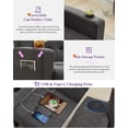 thumbnail image 3 of LAZZO 62" Loveseat Sofa, Linen Fabric Tufted Couch with USB Charging Ports and Cup Holders, Dark Gray, 3 of 9