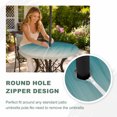 thumbnail image 4 of Round Outdoor Tablecloth with Umbrella Hole and Zipper, Teal Blue Ombre Tablecloth with Elastic Waterproof, Contemporary Gradient Abstract Art Patio Table Covers for 36" - 44" Picnic Pool Tables, 4 of 9