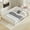 Beige, variant on Kumix Upholstered Full Size Platform Bed with Guardrail and Pillow, Slats Support Wood Floor Bed for Teens Adults Boys/Girls, No Box Spring Needed, Gray