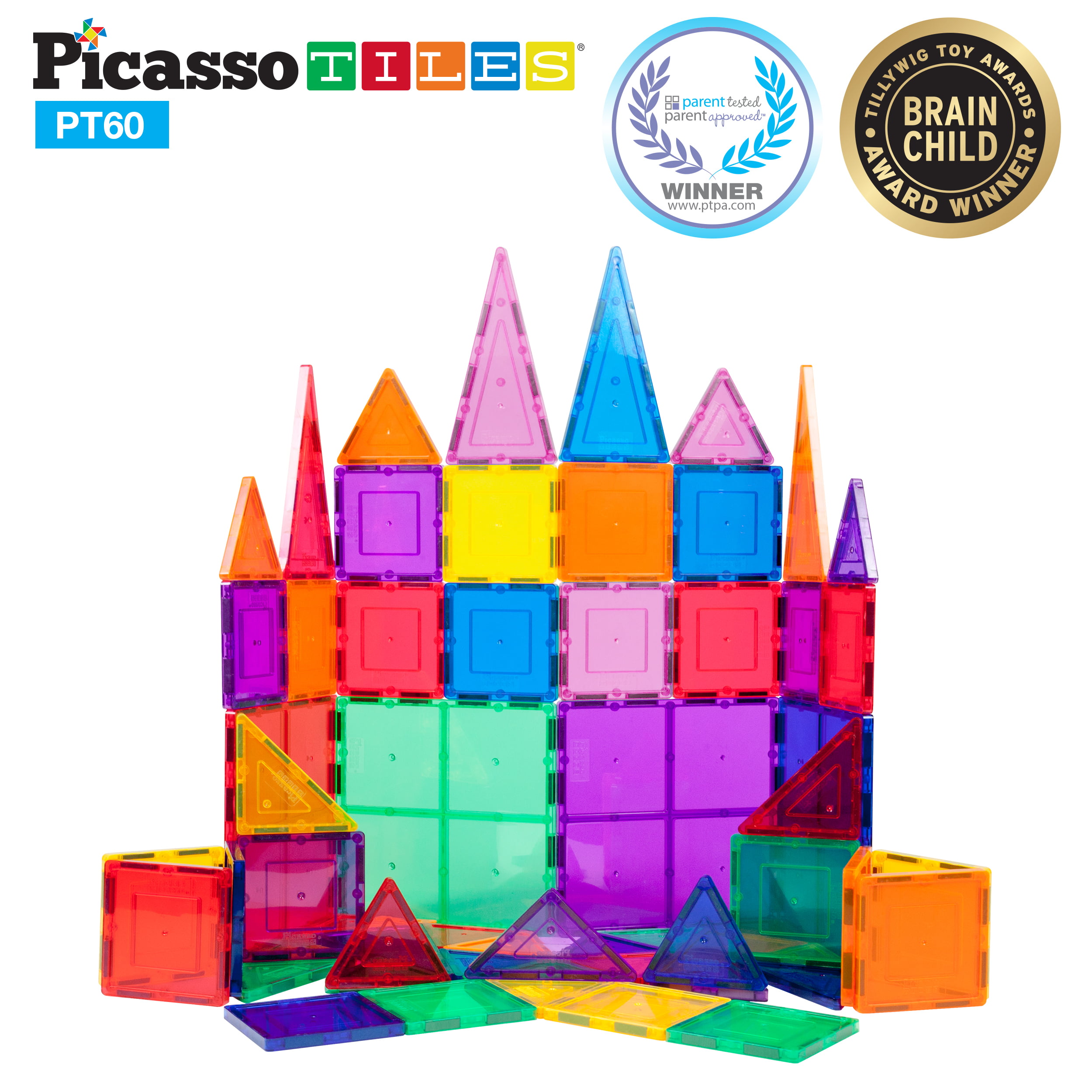 60-Piece for sale online PicassoTiles PT60 Magnet Building Set 