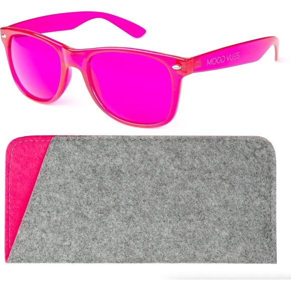 shiyou-Magenta Color Therapy Glasses - Healing Colored Chromotherapy Chakra Light Therapy Eyewear for Mood, Relaxation, Focus & More - Unisex-Adult, Full Rim, Adult