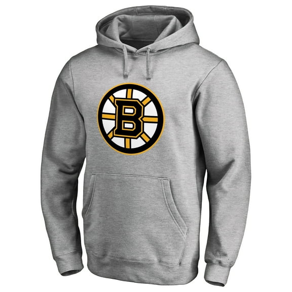 Men's Heather Gray Boston Bruins Primary Logo Pullover Hoodie II