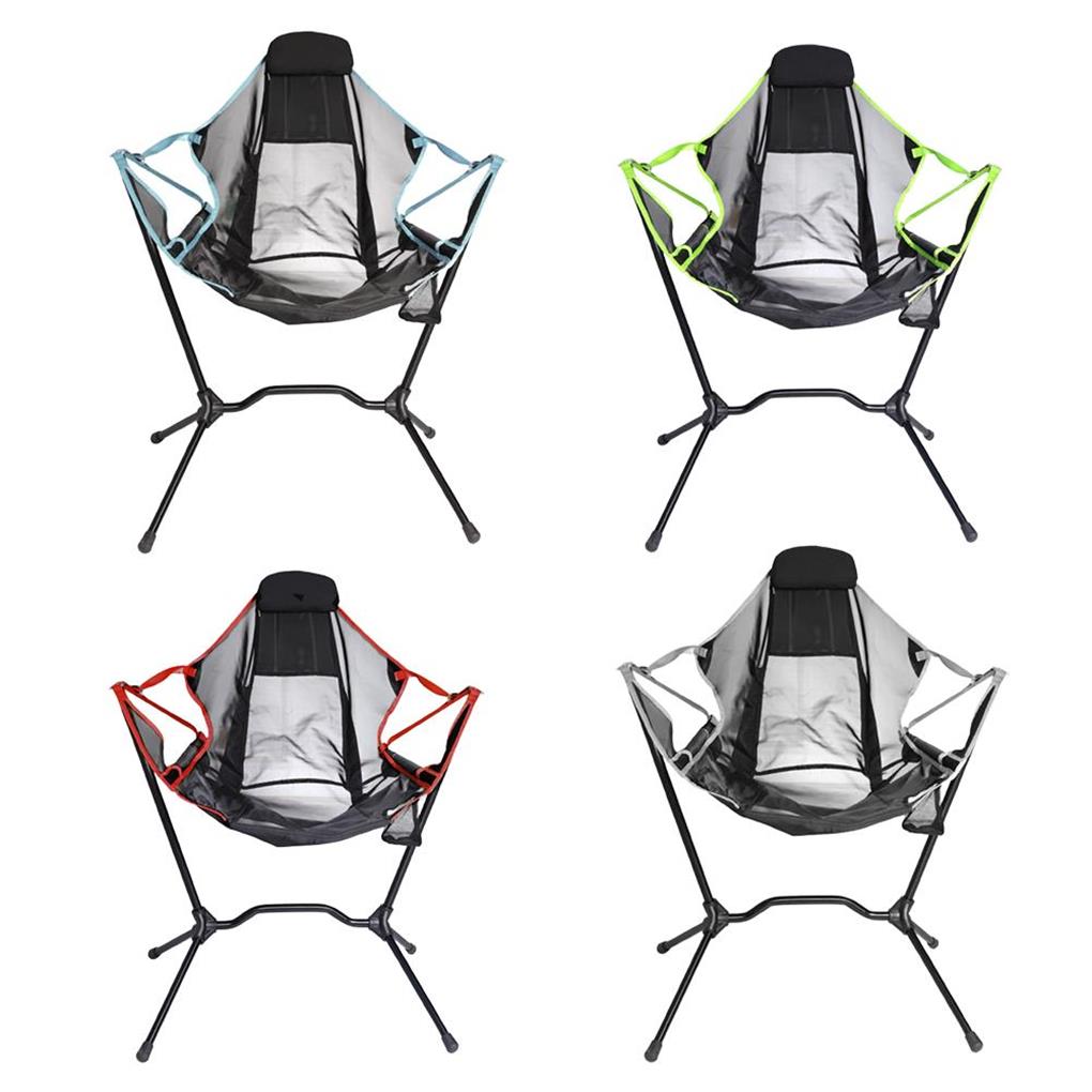 Collapsible Rocking Chair Outdoor Recliner for Camper Hiker Multifunctional Automatic Tilt Leisure Rocking Chair - image 3 of 9