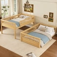 thumbnail image 5 of Bellemave Full Over Full Bunk Bed, Wood Bunk Bed Frame with 21.7" High Guardrail, Converts to 2 Individual Beds, Space Saving Floor Bunk Beds Design for Teen Adults,Natural, 5 of 8