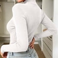 thumbnail image 5 of Xdegoge Womens Mock Neck Ribbed Sweater Long Sleeve Slim Fit Pullover Basic Lightweight Stretchy form Fitting Fall Winter Casual Layering Thermal Tops Knitwear, 5 of 7