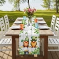 thumbnail image 4 of Table Runners 120 Inches Long Dress Scarves, St. Patrick's Day Farmhouse Coffee/Dining/Kitchen Table Runner for Living Room, Green Gnomes Lucky Shamrocks Grey Farm Wooden 13x120 Inch, 4 of 9