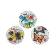 Maison Concepts Round Garden Stepping Stones Insects Welcome Asstd - Set of 3 (10L X 10W X 1H)