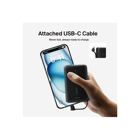 Belkin（ベルキン） BoostCharge 20W ケーブル内蔵 モバイルバッテリー10000mAh BPB021fqBK