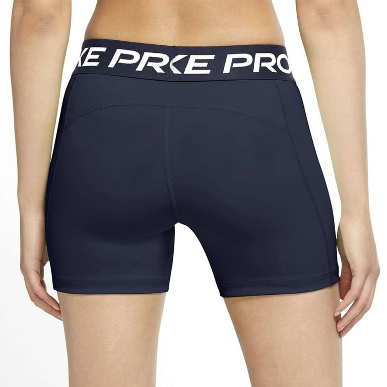 Nike Women's Pro 365 5 Shorts, CZ9831-451 Navy/White, X-Large