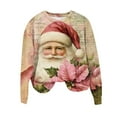 thumbnail image 3 of Fartey Womens Christmas Sweatshirts Plus Size Crewneck Sweatshirt Loose Casual Long Sleeve Pullover Tops Funny Santa Graphic Sweatshirt Holiday Clothing Red 3XL, 3 of 5