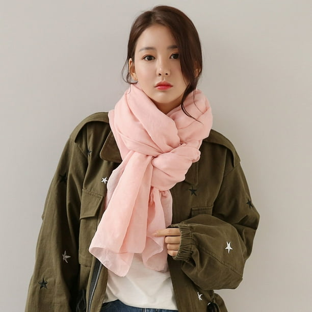 Cotton and linen scarf large winter shawl for women dual use