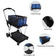 thumbnail image 3 of 2-Tier Shopping Cart with Wheels, Folding Grocery Cart with Removable Baskets, 360° Rolling Laundry Cart Compact Utility Cart for Groceries, 3 of 7